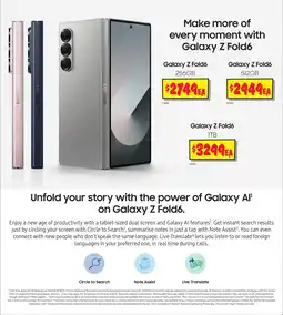 JB Hi-Fi SAMSUNG Galaxy Z Fold6 offer
