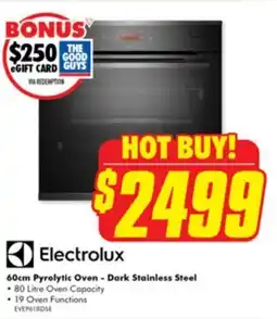 The Good Guys 60cm Pyrolytic Oven - Dark Stainless Steel offer
