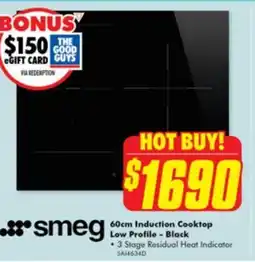 60cm Induction Cooktop Low Profile - Black