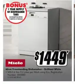 The Good Guys 60cm Freestanding Dishwasher - Brilliant White offer