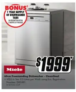 The Good Guys 60cm Freestanding Dishwasher - CleanSteel offer