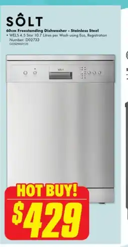 The Good Guys 60cm Freestanding Dishwasher - Stainless Steel offer