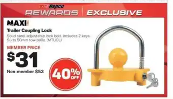 Repco Trailer Coupling Lock offer