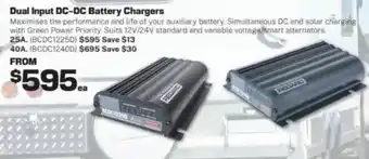 Repco Dual Input DC-DC Battery Chargers offer