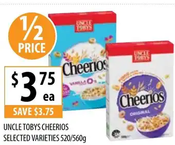 Supabarn UNCLE TOBYS CHEERIOS offer