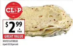 Supabarn WHITE FLAT BREAD 6 pack offer