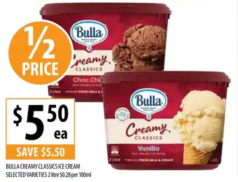 Supabarn BULLA CREAMY CLASSICS ICE CREAM offer