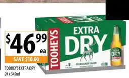 Supabarn TOOHEYS EXTRA DRY 24x345ml offer