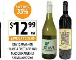 Supabarn K1W1 SAUVIGNON BLANC & PINOT GRIS AND MASSONI CABERNET SAUVIGNON 750ml offer