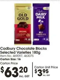 Campbells Wholesale Cadbury Chocolate Blocks offer