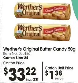 Campbells Wholesale Werther's Original Butter Candy 50g offer