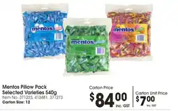 Campbells Wholesale Mentos Pillow Pack Selected Varieties 540g offer