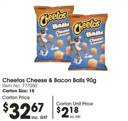 Campbells Wholesale Cheetos Cheese & Bacon Balls 90g offer