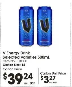 Campbells Wholesale V Energy Drink Selected Varieties 500mL offer