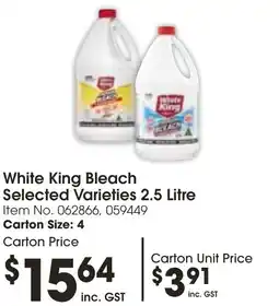 Campbells Wholesale White King Bleach Selected Varieties 2.5 Litre offer