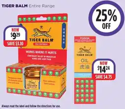 Wizard Pharmacy TIGER BALM Entire Range offer