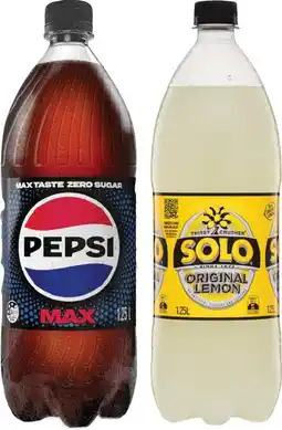 IGA Pepsi or Solo 1.25 Litre Selected Varieties offer