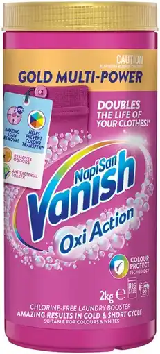 IGA Vanish NapiSan Gold Multi‑Power Oxi Action 2kg or Gel 2 Litre Selected Varieties offer