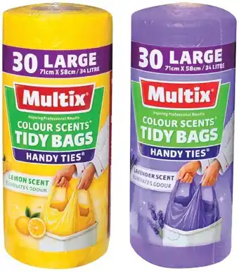 IGA Multix Colour Scents Handy Ties Tidy Bags 30 Pack Selected Varieties offer