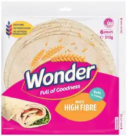 IGA Wonder White High Fibre Wraps 6 Pack offer