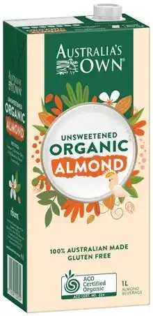 IGA Australia's Own Organic Almond or Coconut Milk 1 Litre Selected Varieties offer