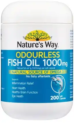 IGA Nature's Way Odourless Fish Oil 1000mg Capsules 200 Pack offer