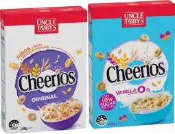 IGA Uncle Tobys Cheerios 450‑560g Selected Varieties offer