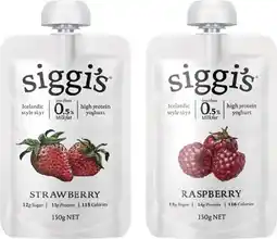 IGA Siggi’s Yoghurt Pouch 150g Selected Varieties offer