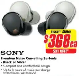 The Good Guys Premium Noise Cancelling Earbuds - Black or Silver offer