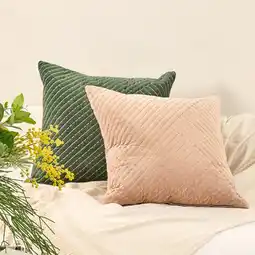 Pillow Talk Delphina Quilted Velvet Square Cushion by M.U.S.E offer
