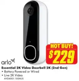 The Good Guys Essential 2K Video Doorbell 2K 2nd Gen offer