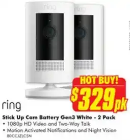 The Good Guys Stick Up Cam Battery Gen3 White - 2 Pack offer