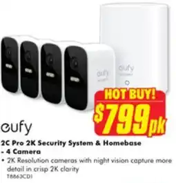 The Good Guys 2C Pro 2K Security System & Homebase - 4 Camera offer