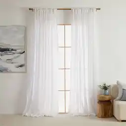 Pillow Talk Washed Linen Sheer Curtain 2 Pack by M.U.S.E offer