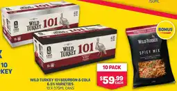 SipnSave Wild Turkey 101 Bourbon & Cola 6.5% Varieties 10 x 375ml offer