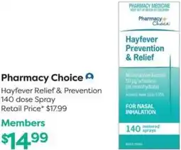 Hayfever Relief & Prevention 140 dose Spray