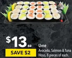 Ritchies Ume Avocado, Salmon & Tuna Hoso, 8 pieces of each offer