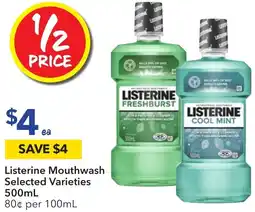 Ritchies Listerine Mouthwash Selected Varieties 500mL offer