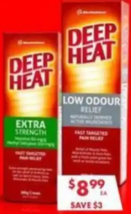 Pharmacy4Less DEEP HEAT EXTRA STRENGTH, LOW ODOUR RELIEF offer
