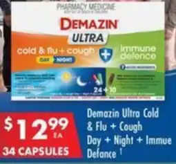 Demazin Ultra Cold & Flu + Cough Day + Night + Immue Defance 34 CAPSULES