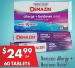 Pharmacy4Less Demazin Allergy+ Hayfever Relief 60 Tablets offer