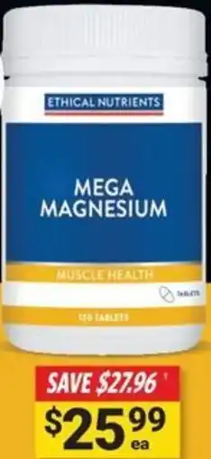 Cincotta Chemist Mega Magnesium 120 Tablets offer