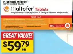 Cincotta Chemist Maltofer Tablets 100 Tablets offer