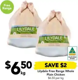 Lilydale Free Range Whole Plain Chicken