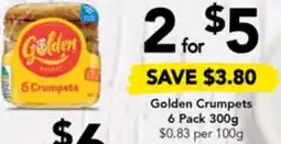 Drakes Golden Crumpets 6 Pack 300g offer