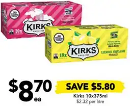 Drakes Kirks 10x375ml offer