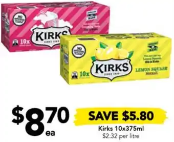 Drakes Kirks 10x375ml offer