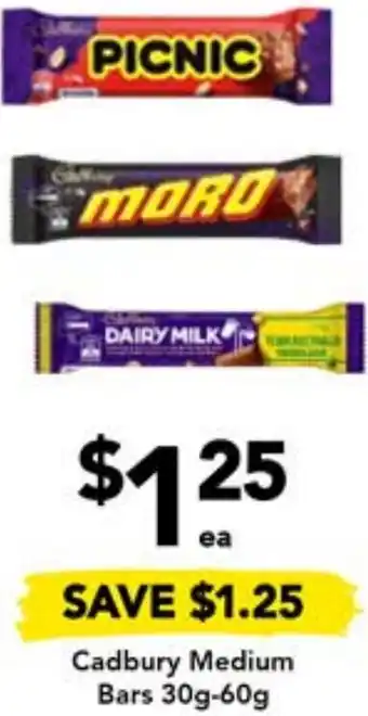 Drakes Cadbury Medium Bars 30g-60g offer