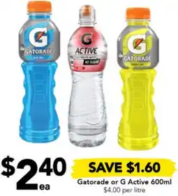 Drakes Gatorade or G Active 600ml offer