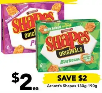 Drakes Arnott's Shapes 130g-190g offer